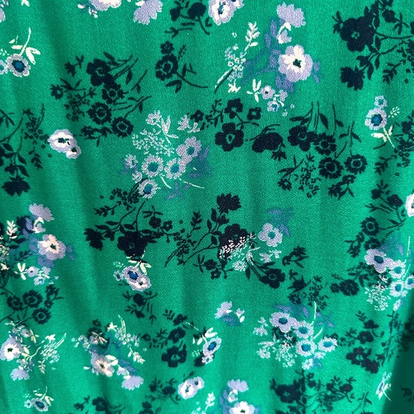 Row A Green Floral Puff Sleeve Mini Dress | Size M - Picture 4 of 4